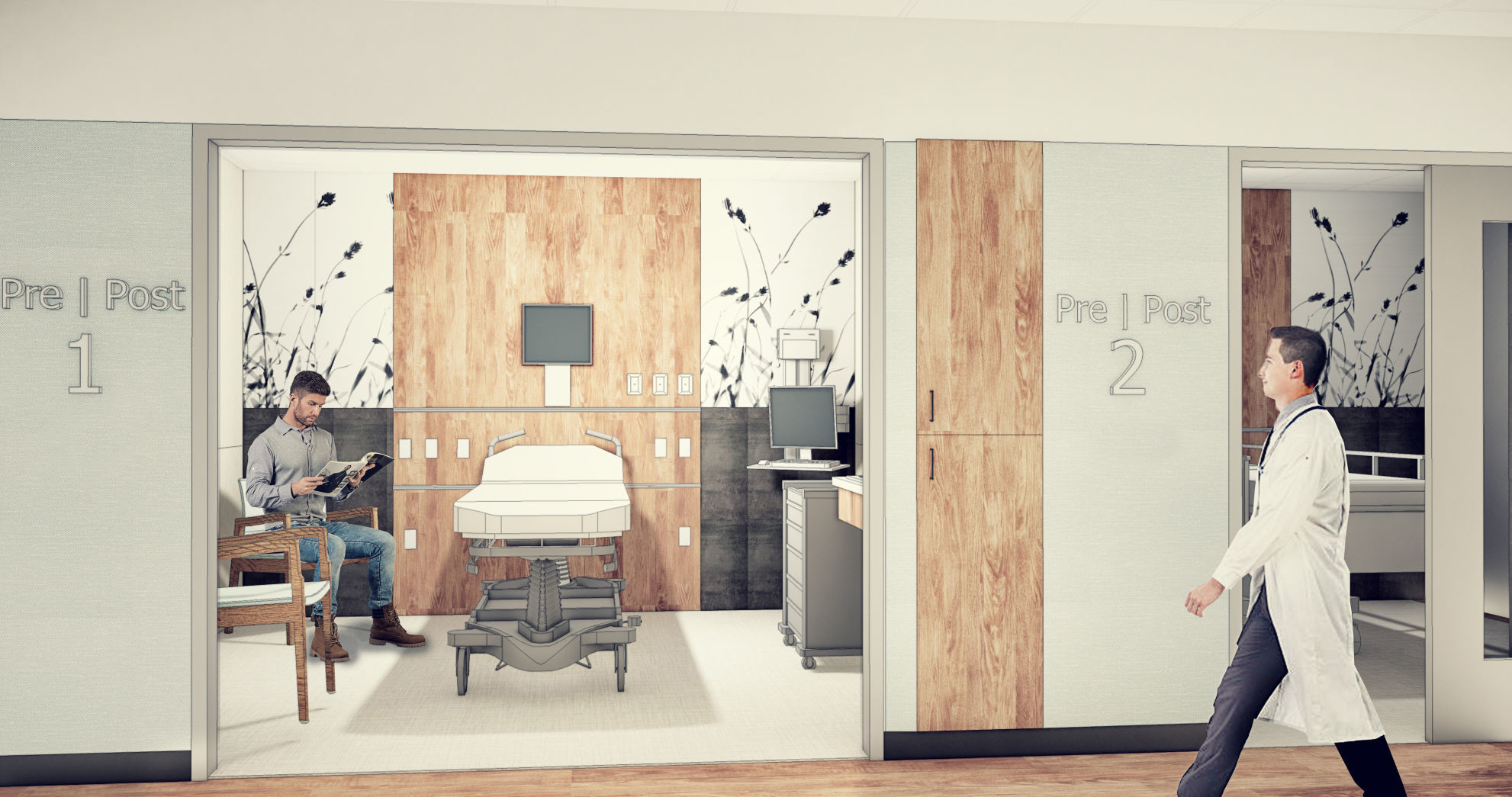 Patient Rooms to Prepare for and Recover from Surgery